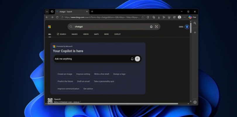 Microsoft Aggressively Promotes Copilot When Users Search for ChatGPT